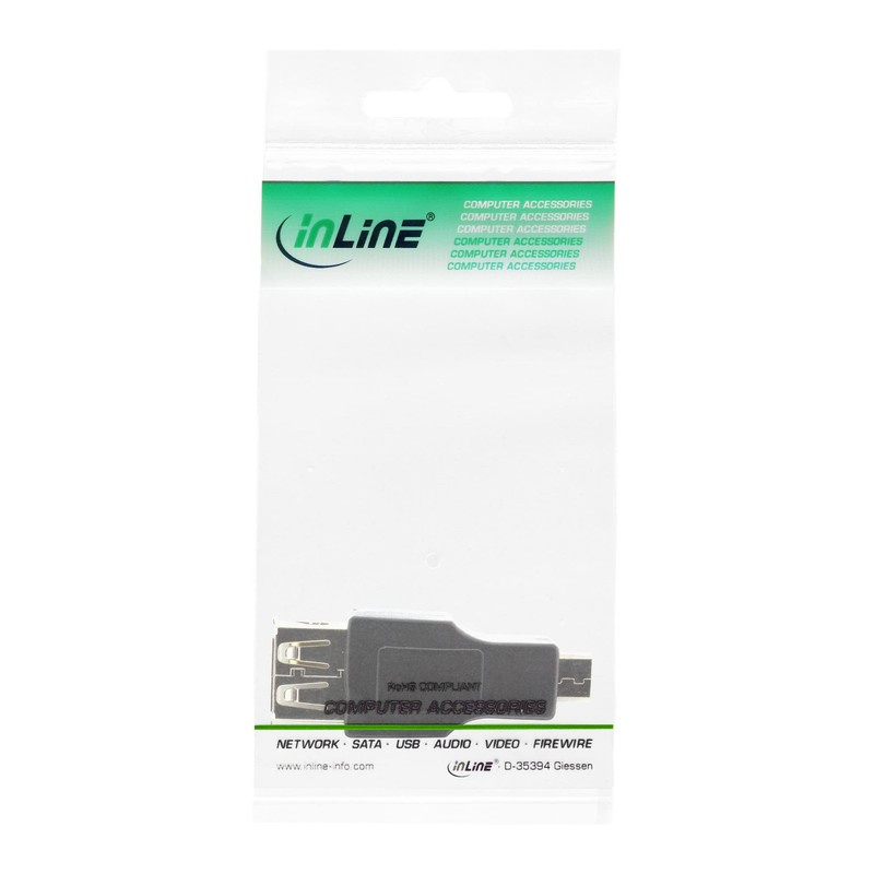 InLine 31608 Micro USB OTG Adapter, Micro-B Male to USB