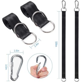 Hsthe Sea Hammock Attachment 1 Pair Swing Attachment Swing Hanging Strap Kit Hanging Set Hammock Hanging Chair Waterproof 2 x 150 cm Polyester Fibre Strap with 2 x Premium Carabiner