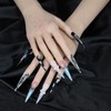 ArtiPrint press-on nails feature bold retro glamour style with white
