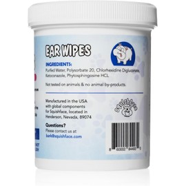 Squishface Dog Ear Relief Individual Finger Sheath Wipes – Non-Allergenic Ingredients & Irritation-Reducing Formula Cleans & Deodorizes, Helps Prevent Ear Itch & Odor – for All Breeds! (50 Count)