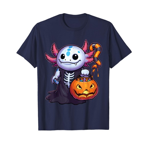 Scary Halloween Axolotl Ghost Spooky Candy Bag T-Shirt
