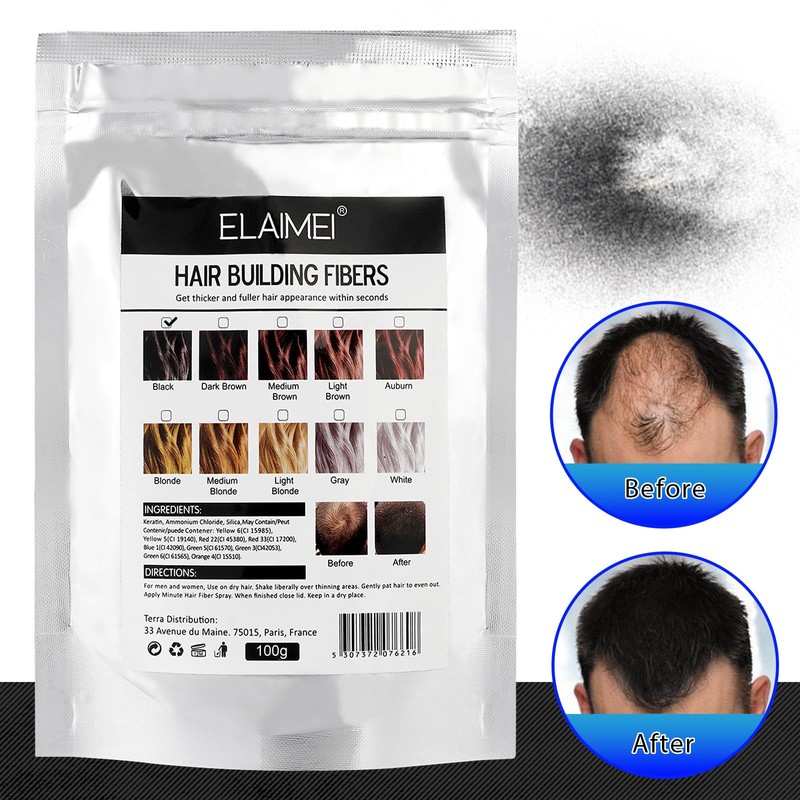 Fibre per capelli, Fibre per capelli nere, Fibre per correttore