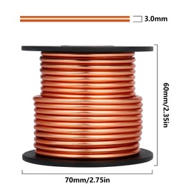 Aluminum Craft Wire, 32.8 Feet 3.0 mm/ 8 Gauge Soft Copper Metal Aluminum Wire Bendable Sculpting Aluminum Wire Roll Bulk for DIY Crafts Jewelry Making