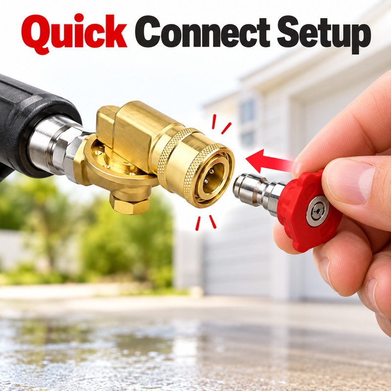 Pressure Washer Accessory Set with Pivoting Couplers & 5 Spray