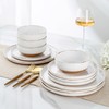 AmorArc Ceramic Dinnerware Sets for 4, 12 Pieces Handpainted Plates