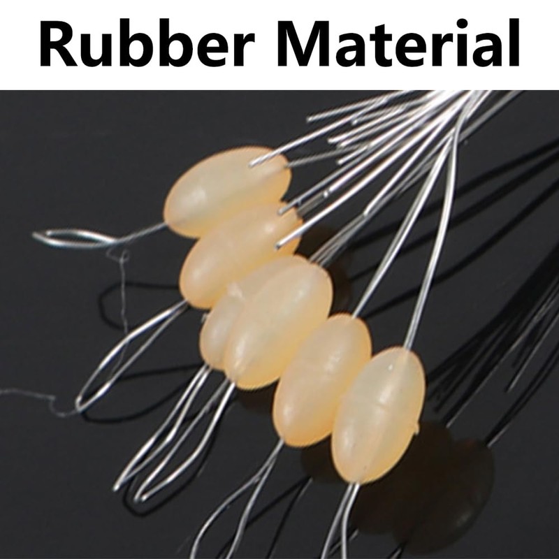 Fishing Bobber Stoppers - 600pcs Rubber Olive Shape Stop Beads,