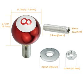 Arenbel 8 Ball License Plate Frame Nuts Bolts Car Tag Screws Fasteners Kit Fit Vehicles Motorcycle Trucks SUV,4Pcs Red