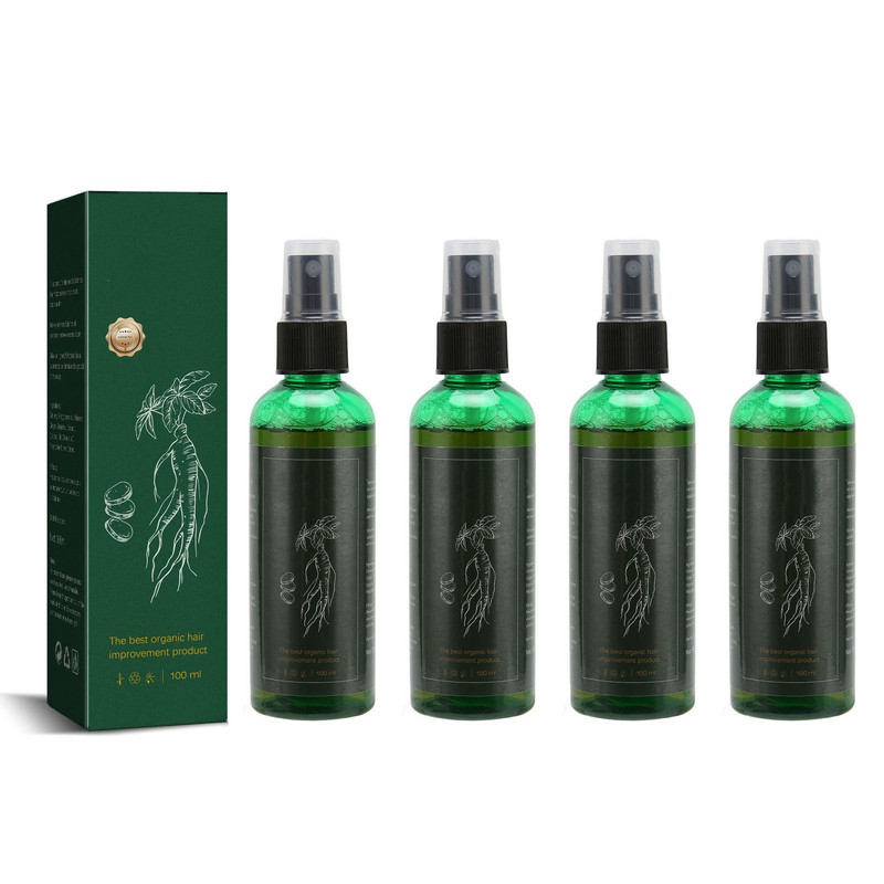 4pcs Ginseng Hair Regeneration Spray Moisturizing Tough Root Hair Regrowth