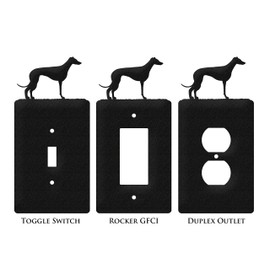 SWEN Products Whippet Metal Wall Plate Cover (Single Switch, Black)