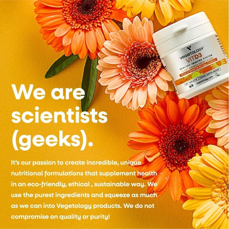 Vegetology Vegan Vitamin D3 2500iu Chewable Tablets - Vegan and