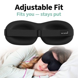Nidra Contoured Sleep Mask for Side Sleepers – Zero Pressure Fit, Light Blocking Eye Shade for Sleeping & Travel – Blue, Small Size