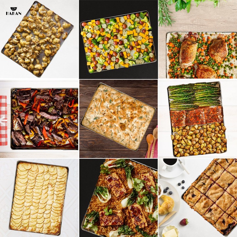 Hakan Aluminum Half Sheet Baking Pan 14x18-inch, 2.2lbs Weight, Thick