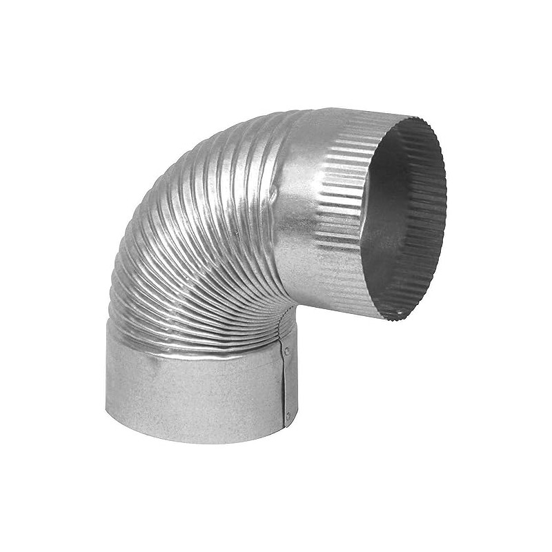 Imperial Mfg Gv0323/4-30-302c Stove Pipe Crimp Elbow, 4", 90 Degree