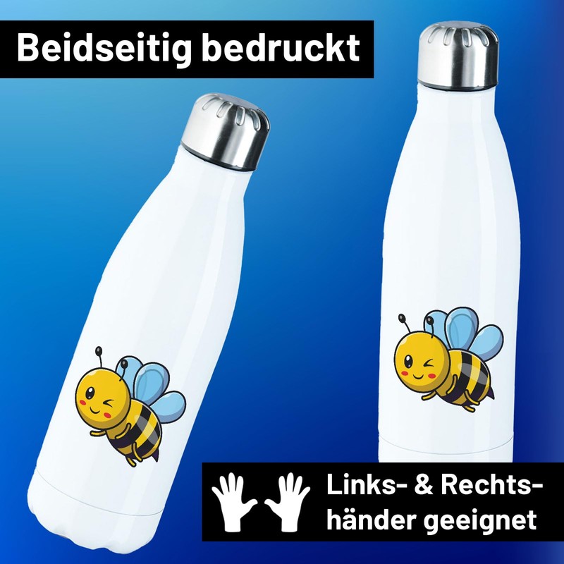 Huuraa Stainless Steel Drinking Bottle Bee Comic Gift 500 ml