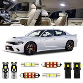 Bllatta 16pcs White 6000K LED Interior Light Kit for Dodge Charger 2011 2012 2013 2014 2015 2016 2017 2018 2019 2020 2021 Interior LED Lighting Kit + License Plate Light, Installation Tool