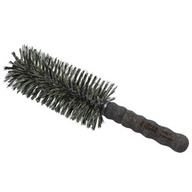Ibiza Hair Round Boar Bristle Brush (MB7-70mm) | Reinforced Boar & Nylon Bristles with Cork Handle | For Big Sections, Tight Curls or Loose Waves | Adds Texture & Shine for Medium to Long Styles