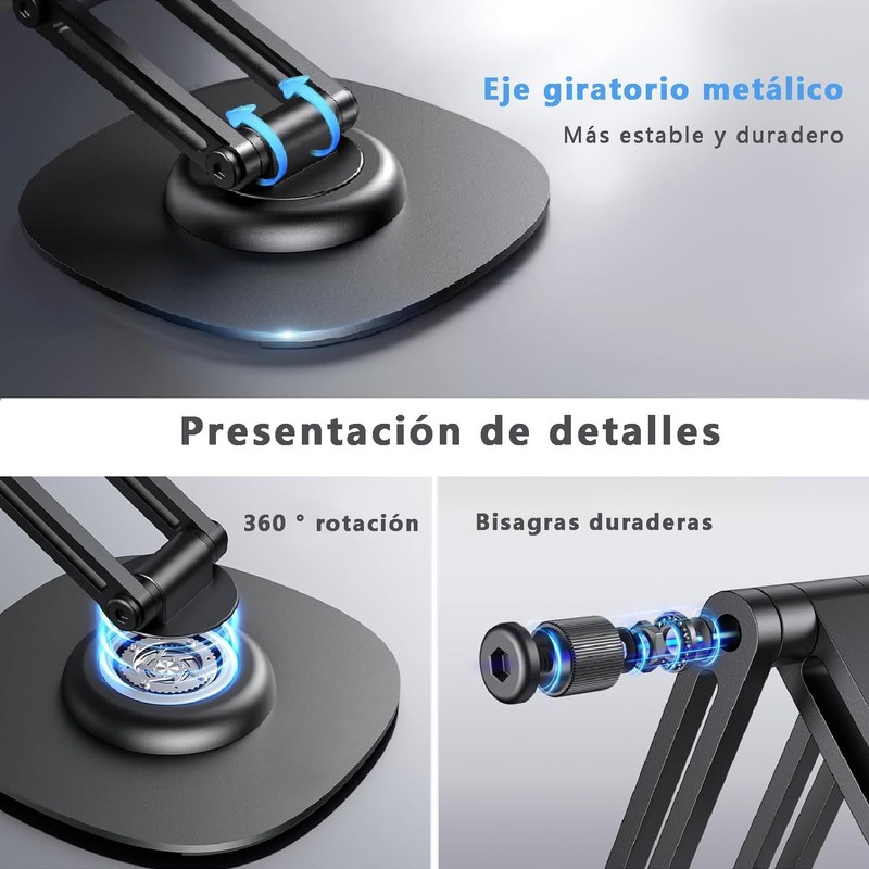 Soporte Celular Magnético Escritorio, Base Metálica Plegable, Soporte Magnético para