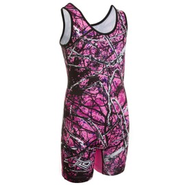 KO Sports Gear - Unisex Wrestling Singlet, Comfortable & Breathable, 4 Way Stretch, Full Range of Youth and Adult Sizes, Pink Camo, Adult XS 70–90 lbs (31.7–40.8 kg)
