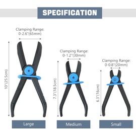 DASBET Hose Clamp Pliers Straight Hose Pinch Off Pliers Set Fuel Line Clamps Hose Plastic Line Clamp Pliers Set for Fuel Hoses, Flexible Hoses, Brake Hoses, Gas Lines, Coolant Hoses (3PCS Straight)