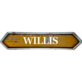 Willis Golden Double Pointed end 8" Shaped Weathered Rustic Metal Look Decal Bumper Sticker for use on Any Smooth Surface