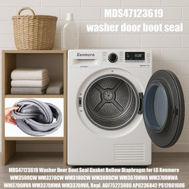 MDS47123619 Washer Door Gasket Compatible with LG Front Load Washing Machines WM3270CW WM3270CW/00 WM3670HVA/01 WM3500CW/00 WM3700HVA/00, Door Boot Seal with Spring Expansion Tool