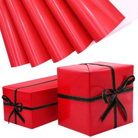 Red Metallic Wrapping Paper 50 * 70cm,5 Sheets Foil Wrapping Paper for Wedding Birthday Christmas Valentine's day Gift Decoration