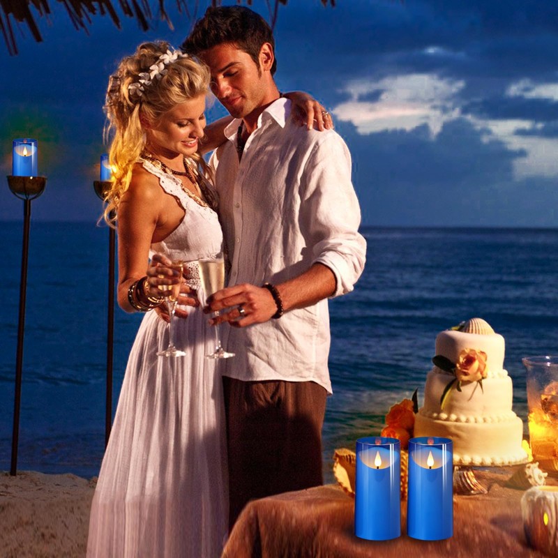NURADA 3"x6"Flickering Flameless Candles: 3D Wick Acrylic Battery Operated LED