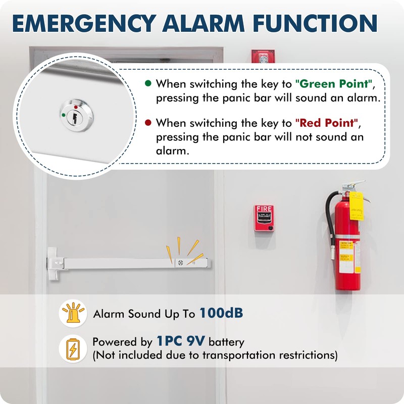YUCHENGTECH Commercial Door Push Bar Panic Exit Device with Alarm