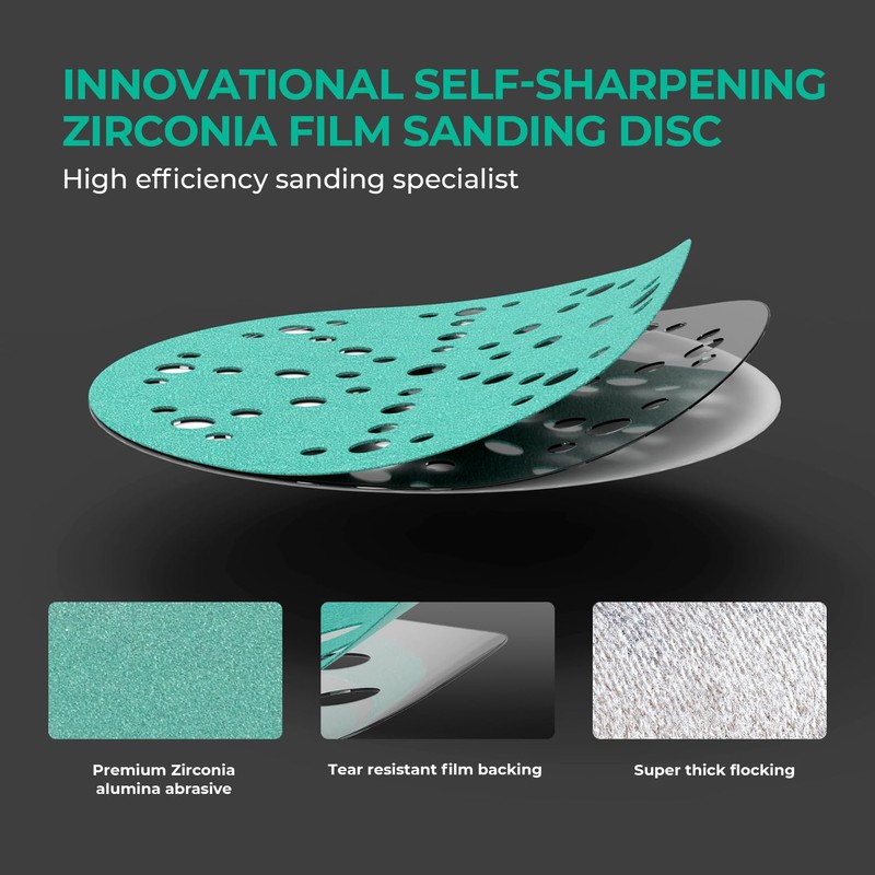 6 Inch 49 Hole 320 Grit Sanding Pads, Hook and