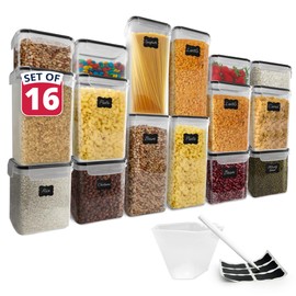 Reli. Airtight Food Storage Containers with Lids (16 Sets) | Kitchen Organizers and Storage Pantry Organizers | BPA Free Plastic Food Containers | Super Variety Pack w/Measuring Cup, 18 Labels, Pen