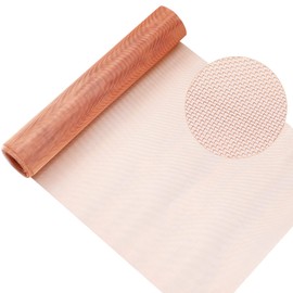 Therwen 12 Inch x 20 ft Copper Mesh Screen 99.9% Pure Copper 40 Mesh Roll Wire Fabric for Grounding Dense Filter Screen Woven Crafts Window Protection