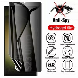 fonefunshop Hydrogel Privacy Screen Protector For S24 S23 S22 Ultra Plus, Soft Film, Anti-Spy, Oleophobic Coating, HD Clarity, Case Friendly (S21+)