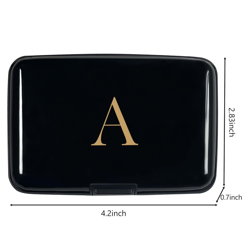 Rykitop Initial Letter Credit Card Holder,RFID Blocking ID Card Case