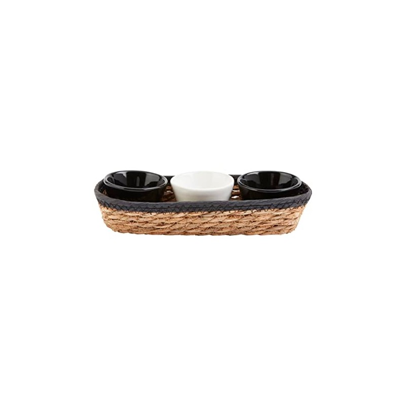 Mud Pie Black Stoneware Dips, cup 2 1/4" x 3