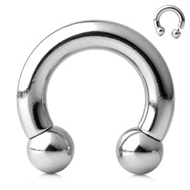 VCMART Internally Threaded Circular Barbells Horseshoe 8G 16mm 316L Surgical Steel Pierced Body Jewelry Sold Individually