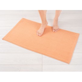 American Soft Linen Bath Rug, 17 in 24 in 100% Cotton Bath Mats Rugs for Bathroom, Non Slip Washable Shaggy Form Area Rugs, Malibu Bath Rug