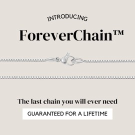 KISPER 24k White Gold Box Chain Necklace – Thin, Dainty, White Gold Plated Stainless Steel Chains for Women & Men with Lobster Clasp, 16"
