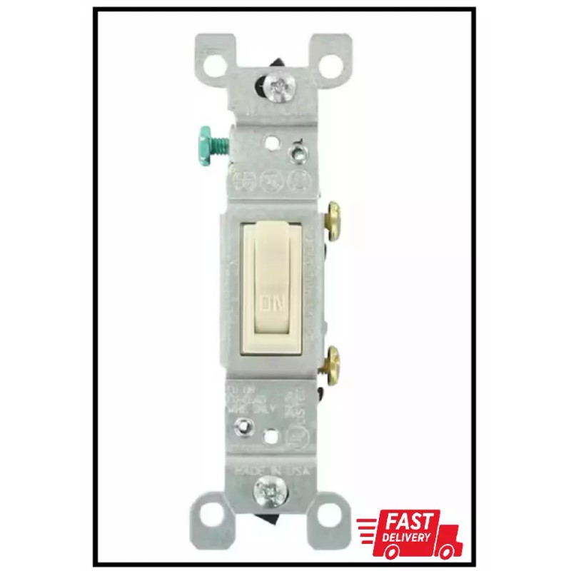 Leviton 15 Amp Single-pole Toggle Switch, Light Almond (10-pack) |
