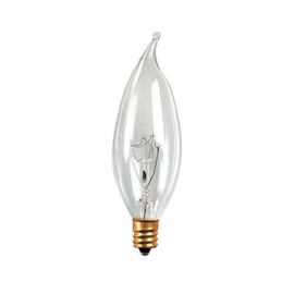Bulbrite Incandescent CA10 Candelabra Screw Base (E12) Light Bulb, 25 Watt, Clear