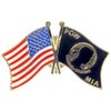American & POW MIA Flags Pin 1"