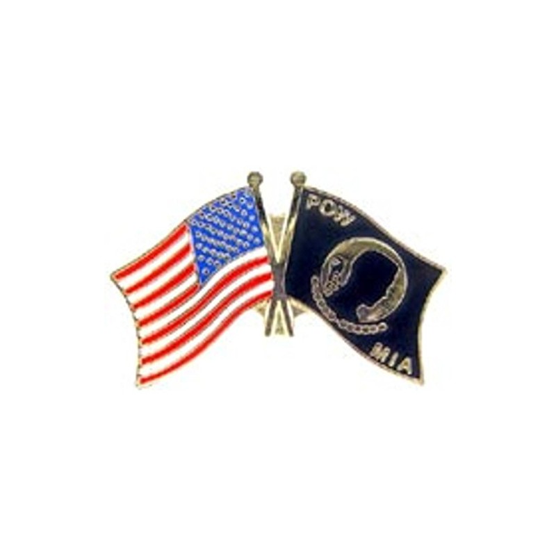 American & POW MIA Flags Pin 1"