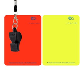 Referee Set, Sports Referee Card Set, Football Referee Cards, Referee Whistle Set, with Yellow & Red Card, Whistle String, for Football Game, School Sports