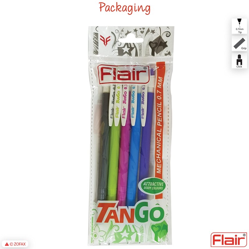 Flair 10 x 0.7mm Tango Mechanical HB Pencils Mixed Body