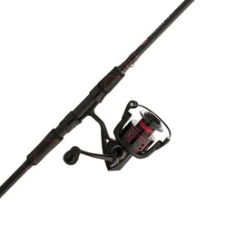 PENN Fierce IV Spinning Reel and Fishing Rod Combo,Black/Red
