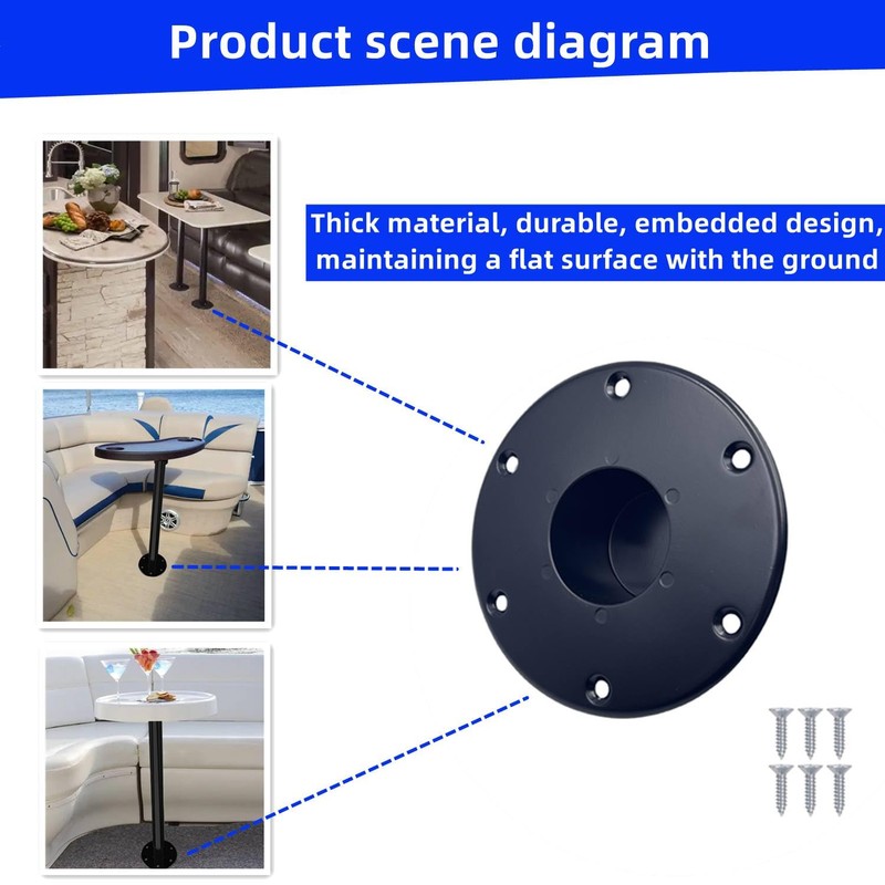 YJNAUPAI RV Trailer Pedestal Base Round Flush Mount Table Leg