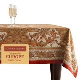 Maison d' Hermine - Mantel 100% algodón para cocina, mesa | Decoración | Fiestas | Bodas | Acción de Gracias/Navidad.