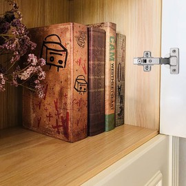 Probrico 10 Pieces Clip On Full Overlay Frameless Furniture Cabinet Door Concealed Hinges Nickel Plated Cabinet Hardware