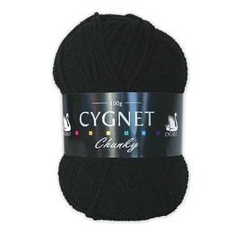 Cygnet Chunky Knitting Yarn/Wool - 100g Chunky Knit Ball (Black - 217)