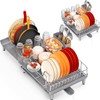 TOOLF Expandable Dish Rack, Dish Drying Rack for Kitchen Counter,