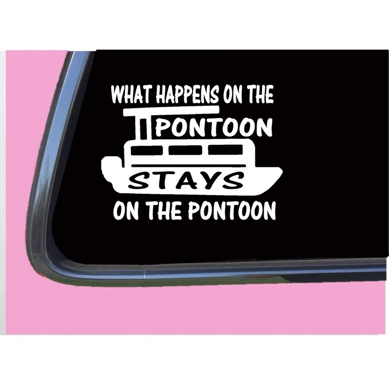 What happens Pontoon Boat TP 845 vinyl 6" Decal Sticker
